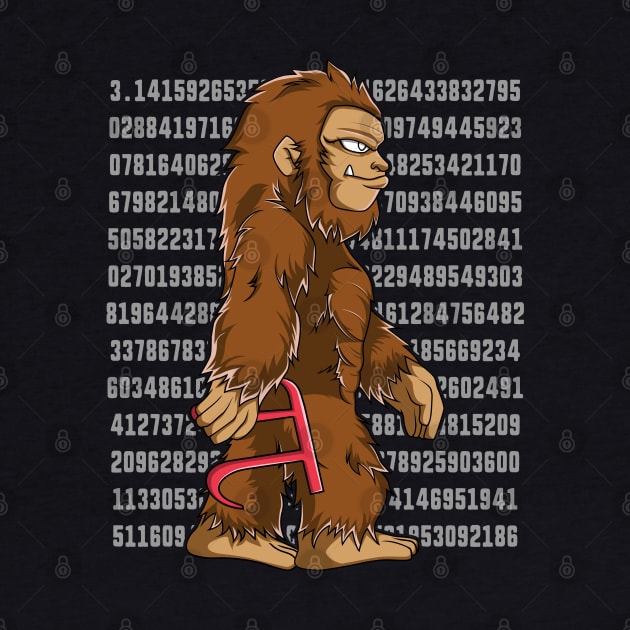 Bigfoot Sasquatch Pi Day Funny Math Love Gift by HCMGift